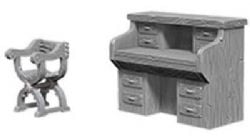 ROLEPLAYING MINIATURES -  DESK & CHAIR (ENGLISH) -  DEEP CUTS