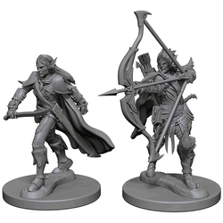 ROLEPLAYING MINIATURES -  ELF MALE FIGHTER (2) -  DEEP CUTS PATHFINDER