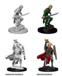 ROLEPLAYING MINIATURES -  FEMALE ELF FIGHTER (2) -  DEEP CUTS PATHFINDER
