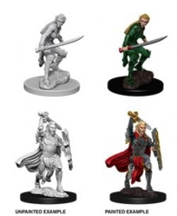 ROLEPLAYING MINIATURES -  FEMALE ELF FIGHTER (2) -  PATHFINDER DEEP CUTS