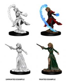 ROLEPLAYING MINIATURES -  FEMALE HUMAN WIZARD (2) -  DEEP CUTS PATHFINDER