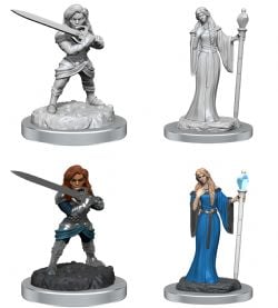 ROLEPLAYING MINIATURES -  FEMALE HUMAN WIZARD & FEMALE HALFLING HOLY WARRIOR - UNPAINTED -  CRITICAL ROLE