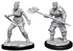 ROLEPLAYING MINIATURES -  FEMALE ORC BARBARIAN -  DUNGEONS & DRAGONS D&D NOLZUR'S MARVELOUS MI