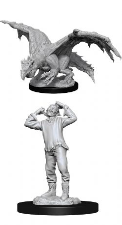 ROLEPLAYING MINIATURES -  GREEN DRAGON WYRMLING & AFFLICTED ELF MINIATURE -  DUNGEONS & DRAGONS D&D NOLZUR'S MARVELOUS UN