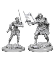 ROLEPLAYING MINIATURES -  HUMAN BARBARIAN FIGURES (2) -  DUNGEONS & DRAGONS D&D NOLZUR'S MARVELOUS MI