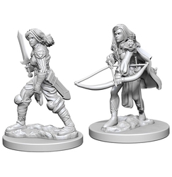 ROLEPLAYING MINIATURES -  HUMAN FEMALE FIGHTER (2) -  DEEP CUTS PATHFINDER