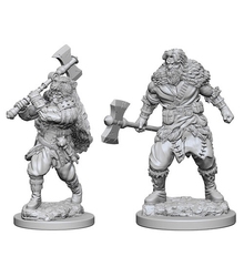 ROLEPLAYING MINIATURES -  HUMAN MALE BARBARIAN FIGURES (2) -  DUNGEONS & DRAGONS D&D NOLZUR'S MARVELOUS MI
