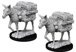 ROLEPLAYING MINIATURES -  PACKED MULE FIGURES (2) -  D&D NOLZUR'S MARVELOUS MINIATURES DUNGEONS & DRAGONS 5