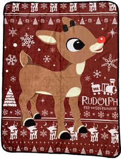 RUDOLPH THE RED NOSED REINDEER -  PLUSH THROW