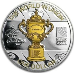RUGBY WORLD CUP -  WEBB ELLIS CUP COIN -  2011 NEW ZEALAND COINS