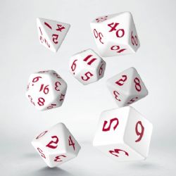 RUNIC -  WHITE AND RED DICE SET (7) -  Q-WORKSHOP