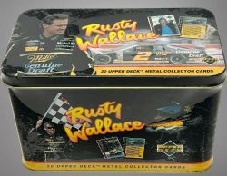 RUSTY WALLACE MILLER METAL COLLECTOR CARD -  UPPER DECK - TIN