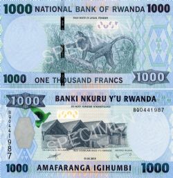 RWANDA -  1000 FRANCS 2015 (UNC) 39