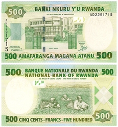 RWANDA -  500 FRANCS 2004-2008 (UNC) 30