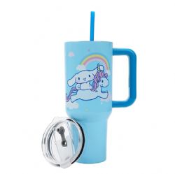 SANRIO -  CINNAMOROLL WITH UNICORN STAINLESS STEEL TUMBLER WITH STRAE (40 OZ)