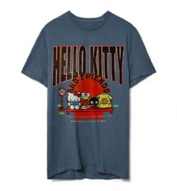 SANRIO -  HELLO KITTY AND FRIENDS AT THE BUS STOP LONG SLEEVE SHIRT - BLUE (ADULT)