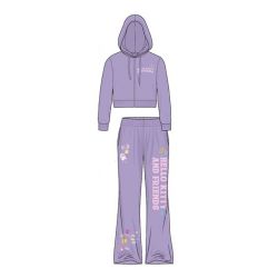 SANRIO -  HELLO KITTY AND FRIENDS SWEET PUFF PRINT JUNIORS PURPLE FLEECE HOODIE SET (EXTRA LARGE)