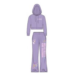 SANRIO -  HELLO KITTY AND FRIENDS SWEET PUFF PRINT PURPLE FLEECE HOODIE SET (TEEN)