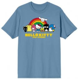 SANRIO -  HELLO KITTY AND FRIENDS WITH RAINBOW T-SHIRT - BLUE (ADULT)
