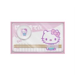 SANRIO -  HELLO KITTY CERAMIC 3-PIECE SUSHI SET - PINK