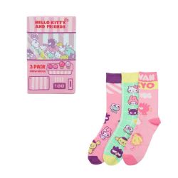 SANRIO -  HELLO KITTY & FRIENDS ARCADE THEME 3 PACK CREW SOCKS BOX SET