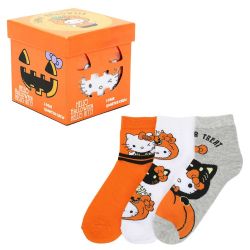 SANRIO -  HELLO KITTY HALLOWEEN THEME 3 PACK CREW SOCKS BOX SET