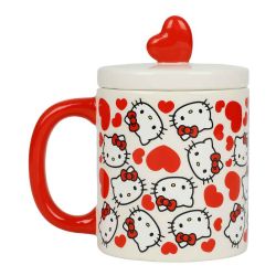 SANRIO -  HELLO KITTY HEART MUG WITH LID - 16OZ