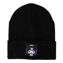 SANRIO -  KUROMI EMBROIDERED CUFF BEANIE