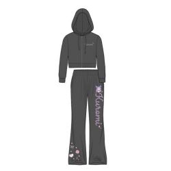 SANRIO -  KUROMI PUFF PRINT BLACK FLEECE HOODIE SET (TEEN)