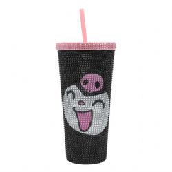 SANRIO -  KUROMI RHINESTONE ACRYLIC TUMBLER WITH STRAW (20 OZ)