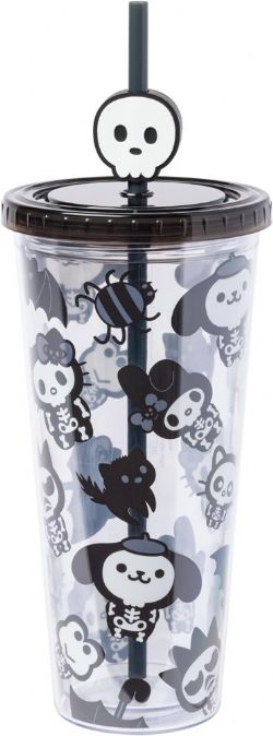 SANRIO -  PLASTIC COLD CUP WITH LID AND TOPPER 