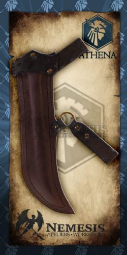 SCABBARDS -  ASSASSIN KNIFE -BROWN LEATHER -  ATHENA