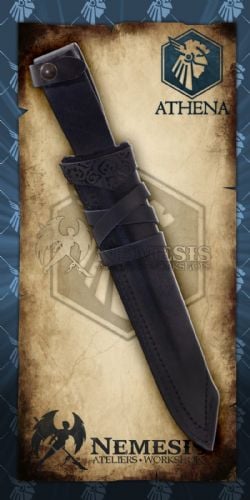SCABBARDS -  MUSKETEER DAGGER -BLACK LEATHER -  ATHENA
