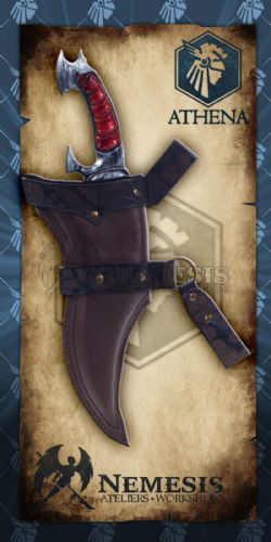 SCABBARDS -  RITUAL KNIFE -BROWN LEATHER -  ATHENA