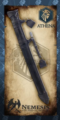 SCABBARDS -  SCABBARDS FOR FANTASTIC BLADE-BLACK LEATHER 32
