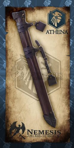 SCABBARDS -  SCABBARDS FOR FANTASTIC BLADE-BROWN LEATHER 32