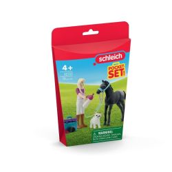 SCHLEICH FIGURE -  CARESET FOAL WITH SOFIA -  HORSE CLUB 42755