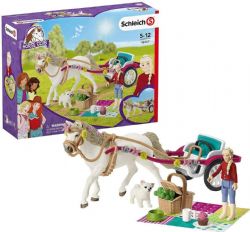 SCHLEICH FIGURE -  CARRIAGE RIDE WIT PICNIC -  HORSE CLUB 42467