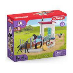 SCHLEICH FIGURE -  HORSE BOX WITH MARE AND FOAL -  HORSE CLUB 42611