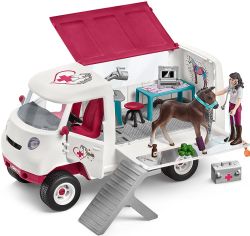 SCHLEICH FIGURE -  MOBILE VET WITH HANOVERIAN FOAL -  HORSE CLUB 42439