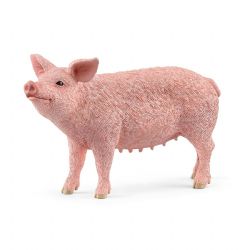 SCHLEICH FIGURE -  PIG (4.06 X 1.22 X 2.36 INCH) -  FARM WORLD 13933