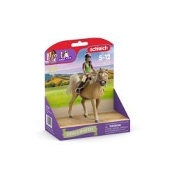 SCHLEICH FIGURE -  SARAH & MYSTERY -  HORSE CLUB 42714