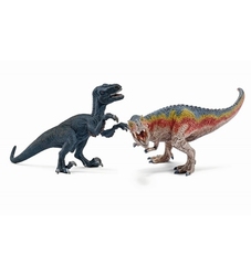 SCHLEICH FIGURE -  SMALL T-REX AND VELOCIRAPTOR -  THE LITTLE DINOS 42216