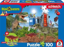 SCHMIDT PUZZLE -  DINOSAURS + SCHLEICH FIGURE (100 PIECES)