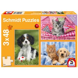 SCHMIDT PUZZLE -  MY FAVORITE PUPPIES AND KITTIES (3X48 PIECES)