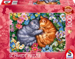 SCHMIDT PUZZLE -  SLEEPING VELVET PAWS (1000 PIECES)
