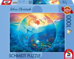 SCHMIDT PUZZLE -  YIN AND YANG - IN THE KINGDOM OF MARINE ANIMALS (1000 PIECES) -  SILVIA CHRISTOPH