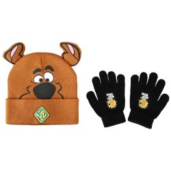 SCOOBY DOO -  BIG FACE BEANIE AND GLOVE SET