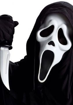 SCREAM -  GHOST FACE MASK WITH KNIFE (ADULT)