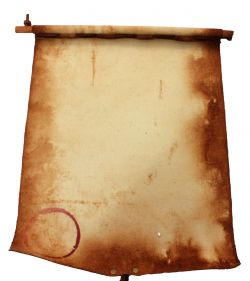 SCROLL -  ARCHIVIST - SIMPLE -  (1) WINE STAIN (10 X 12)